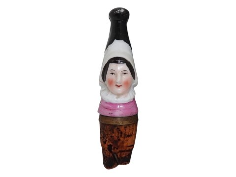 Bottle stopper shaped as a woman from around 1890-1900