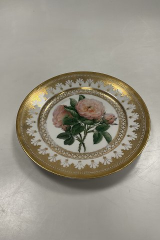 Royal Copenhagen Antik Tallerken med Blomster Motiv og guld. Signeret af Christian Klein fra 1820-1850