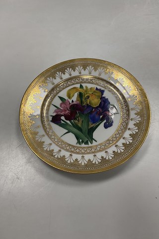 Royal Copenhagen Antik Tallerken med Blomster Motiv og guld. Signeret af Christian Klein fra 1820-1850