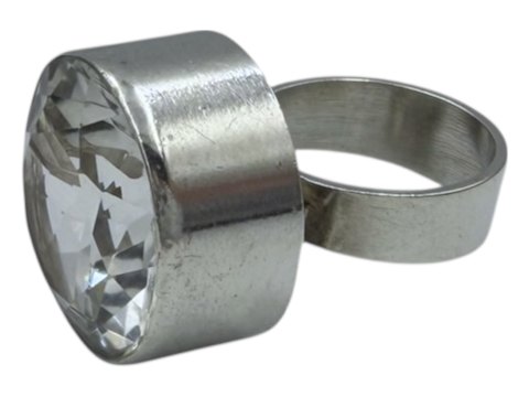 N.E. From sterling silverLarge ring with large crystal - Size 57