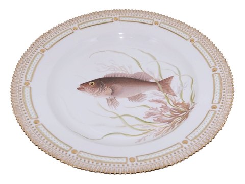 Flora DanicaMiddagstallerken med fisk 25,5 cm. #3549