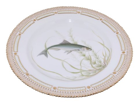 Flora DanicaMiddagstallerken med fisk 25,5 cm. #3549