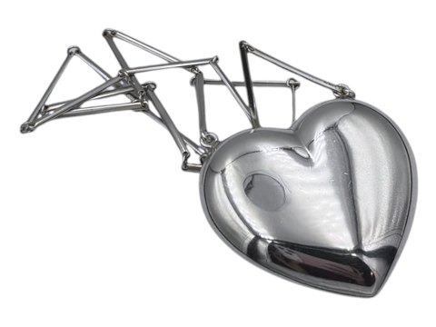 Herman SiersbølVery big heart pendant with necklace from 1960-1970