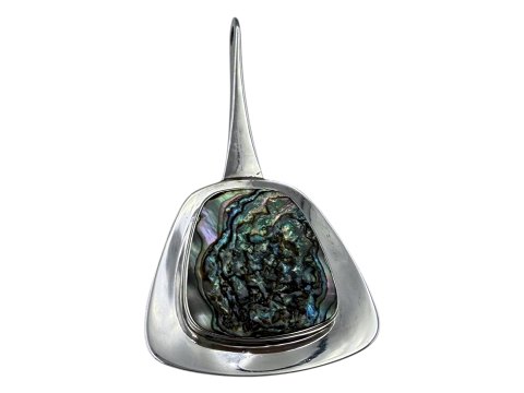 Arne Johansen silverLarge modern pendant with abalone shell from around 1970