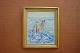 Painting by Einar R. kragh with the motif of bathing children Height 80 cm * Width 68 cm in good condition 5000 m2 showroom