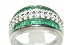 Hvidguldsring med Smaragder og Brillanter 14 KaratStørrelse 54