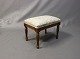 Small footstool in mahogany and light fabric from the 1950s.5000m2 showroom.