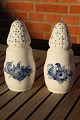 Blue Flower Plain China. Large sprinke pots 18.5cm