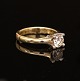 Diamantring med brillantsleben diamant på ca. 0,65ct. Ring 14kt guld. Ringstr. 54