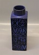 Aluminia Copenhagen Faience Blue Baca Nils Thorsson RC Faience 704-3259 Dark Blue, square Vase 22.5 x 7.7 cm Baca, Nils Thorsson