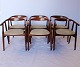 Set of 6 dining room chairs, model GE525, by Hans J. Wegner and Getama, 1960s.5000m2 showroom.