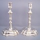 Nicolai Langermann; rococo candlesticks in silver from 1748