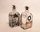 A pair of christmas decanters, beautifully decorated , designed by Jette Frölich for Holmegaard in 1981.5000m2 showroom.