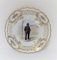 Royal Copenhagen. Plate with open-work border. Diameter 19 cm. Motiv; Fireman. Produced before 1923.