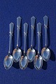 Danish silver flatware, set of 6 tea spoons 14.2cms from year 1913with engravings. 