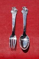 The Shepherdess and the Sweep children's cutlery of Danish solid silver. Set spoon & fork