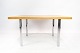 Coffee table in oak and frame of metal by Hans J. Wegner and Andreas Tuck.
