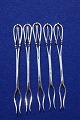 Danish silver flatware Art Deco, set of 5 cold cut forks about 15cm