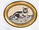 Embroidery with cat motif and with gilded frame from the 1930s. 
5000m2 showroom.
