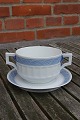 Blue Fan Danish porcelain, set large bouillon cup and saucer