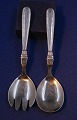 Karina Danish silver flatware, large salad set 
with stainless steel 20cms