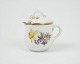 Royal Copenhagen royal mustard jar in patterned Saxon flower no. 1594.Dimensions in cm: H: 8.5 Dia: 6Great condition