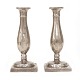 Pair of Empire pewter candlesticks. Circa 1840. H: 20cm