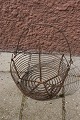 Basket with handle in steel wire. Swedish tramp 
work