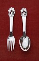 The Little Mermaid children's cutlery of Danish 
solid silver. Set spoon & fork