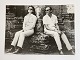 Jackie Kennedy and Lord Harlech, William David Ormsby-Gore, in Cambodia in the 1960s - vintage black and white photo, gelatin silver from 1967-68