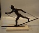 Skier Nordic  25 x 42 cm - bronze on marble base 12.5 x 22.5 cm Signed Kelsey 76