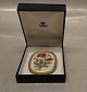 Kongelig Dansk Porcelæn Flora Danica Broche 5 x 4.5 cm monteret  forgyldt  Georg Jensen sølv