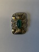 Pendant with green stone in 14 carat goldStamped 585Height 33.94 mm