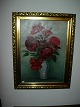 Painting with red roses .sign by FH 19115000 m2 showroom