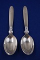 Cactus Georg Jensen Danish sterling silver flatware, pair of dessert spoons 17cms with decoration at the top of the handle