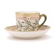 Royal Copenhagen: Flora Danica kaffekop 3597. Perfekt stand. H: 7cm. Underkop 
diameter 14cm. "Astragalus Arenarius L"