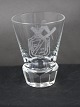 Danish 
freemason glasses, schnapps glasses engraved with 

freemason symbols, on an edge-cutted foot