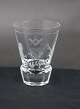 Danish freemason glasses, schnapps glasses 
engraved with freemason symbols, on an 
edge-cutted 
 foot