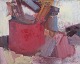 Carl-William Hammar, Swedish artist, oil on board.Abstract composition.