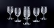 Baccarat, France. A set of six "Nancy" white wine glasses in clear crystal glass.
