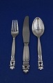 Acorn Georg Jensen Danish solid silver flatware. Settings luncheon cutlery of 3 pieces