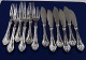 Rokoko Danish silver flatware, set of 6x2 items fish cutlery all of silver, in all 12 items.