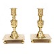 Pair of brass Baroque candlesticks. Denmark circa 1720-40. H: 23cm. Base: 
15x15cm