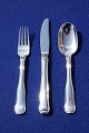 Georg Jensen Dobbeltriflet or Old Danish solid silver flatware, settings luncheon cutlery of 3 pieces