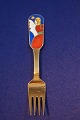 Michelsen Christmas fork 1989 of Danish gilt 
sterling silver