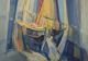 Frans Vester-Pedersen (1934-1972), Danish painter, oil on canvas.Abstract composition.