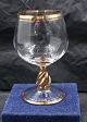 Ida with gold by Holmegaard, Denmark. Cognac 
glasses 9cm