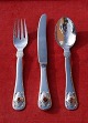 Georg Jensen settings child's cutlery of 3 pieces 
of Danish sterling silver with Carneol