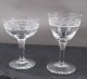 Ejby glassware by Holmegaard, Denmark. Liqueur 
bowls 8.5cm and port wine glasses 10.5cm