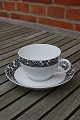 Bella Black by Pillivuyt French porcelain, settings cups and saucers.